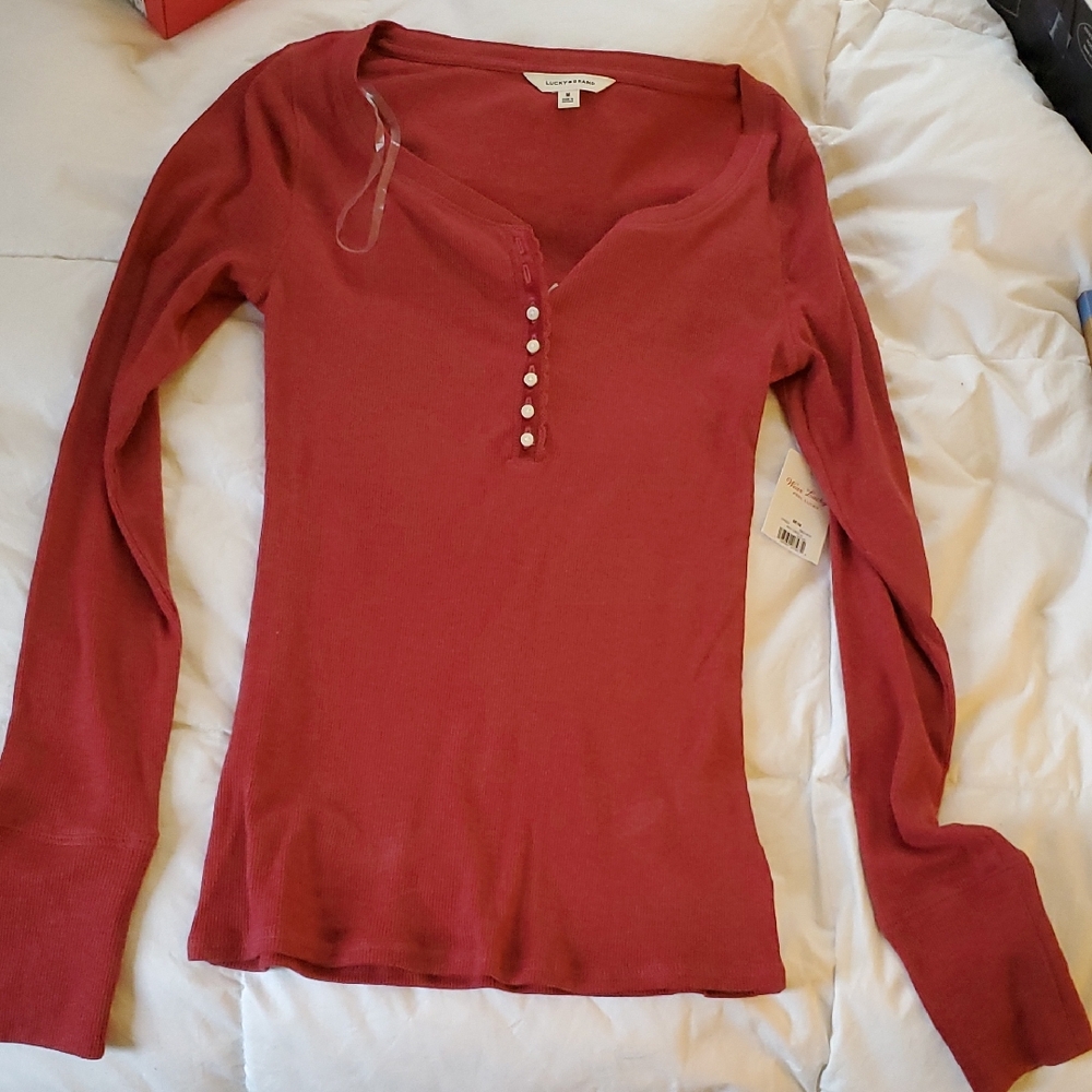 NWT Lucky Brand Ribbed Long Sleeve Top